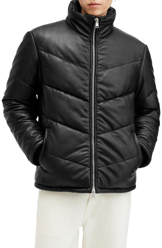 Raya Leather Puffer Jacket AllSaints