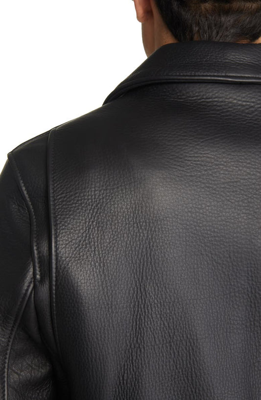 Wool Lined Bison Leather Car Coat Schott NYC