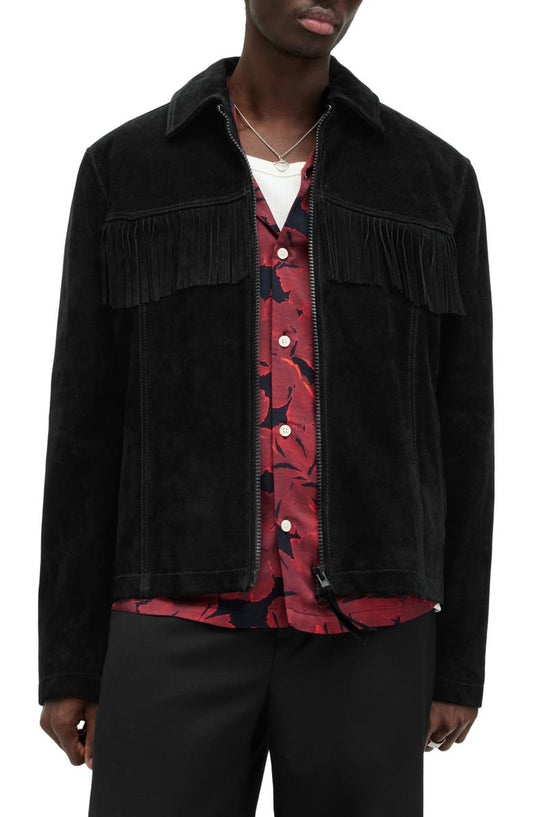 Warren Fringe Genuine Suede Jacket AllSaints