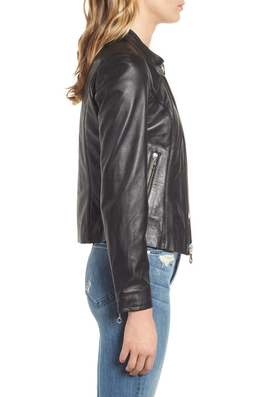 Lambskin Leather Moto Jacket Schott NYC