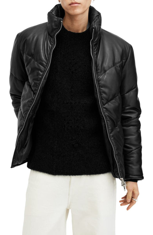 Raya Leather Puffer Jacket AllSaints