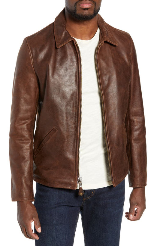 Waxy Naked Buffalo Leather Delivery Jacket