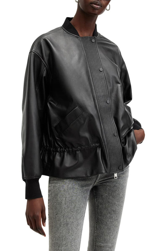 Sofi Leather Bomber Jacket AllSaints