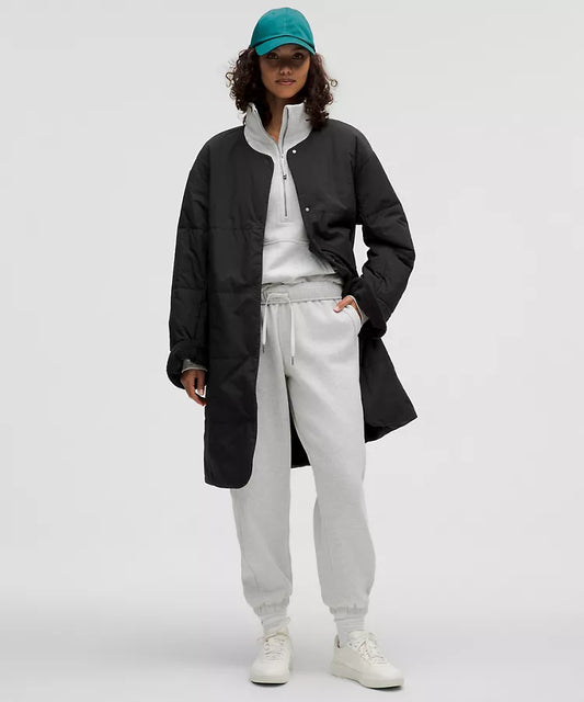 Fleece-Lined Insulated Long Coat