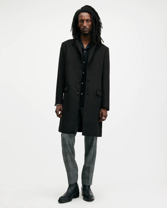 Hal Single Breasted Wool Blend Coat All saints