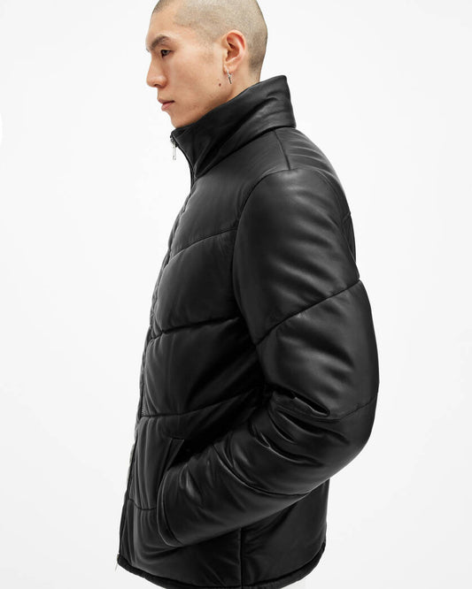 Raya Oversized Leather Puffer Jacket All Saints