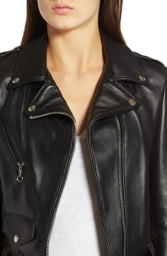 Crop Leather Jacket Schott NYC