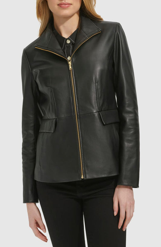 Wing Collar Leather Jacket Cole Haan