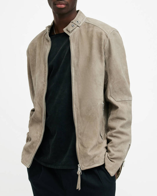 Cora Suede Snap Back Collar Jacket