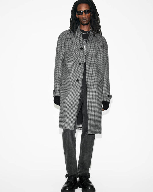 Goodman Houndstooth Wool Blend Coat Allsaints