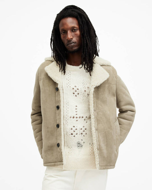 Paulson Relaxed Fit Shearling Coat Allsaints