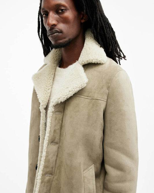 Paulson Relaxed Fit Shearling Coat Allsaints