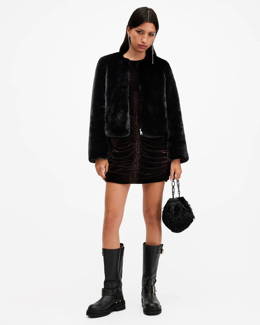 Florence Faux Fur Cropped Coat Allsaints