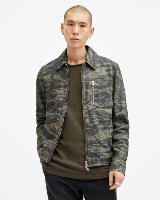 Eddy Camouflage Suede Jacket Allsaints