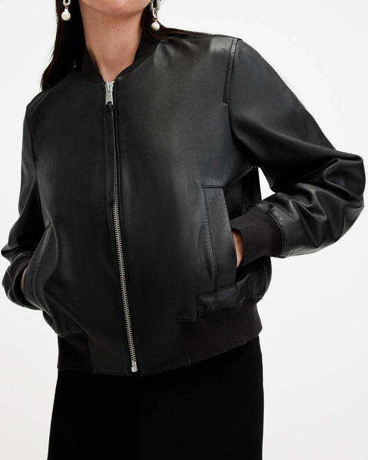 Orten Leather Bomber Jacket Allsaints