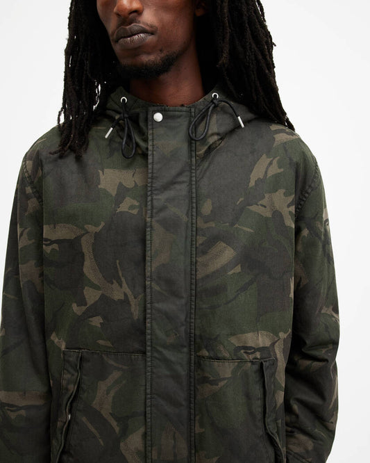 Atticus Camouflage Hooded Jacket Allsaints