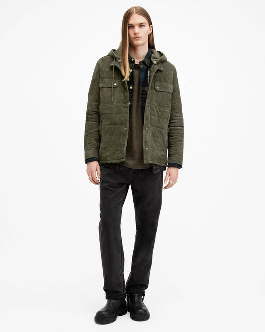 Ross Relaxed Fit Suede Overshirt Allsaints