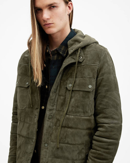 Ross Relaxed Fit Suede Overshirt Allsaints