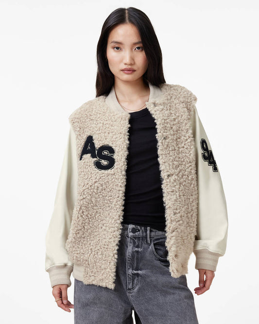 Valerie Shearling Patch Jacket Allsaints